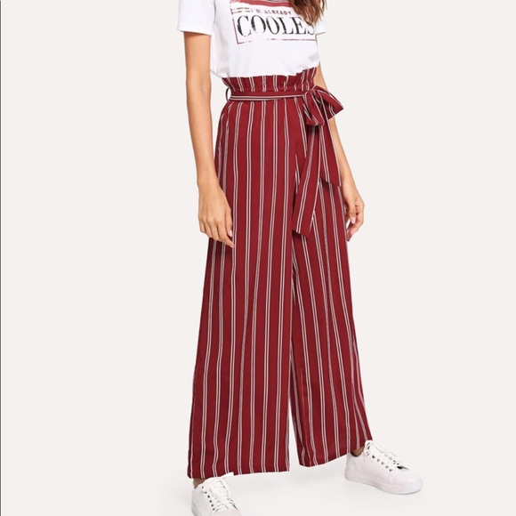 SHEIN Pants - SheIn Striped wide leg pants size Medium